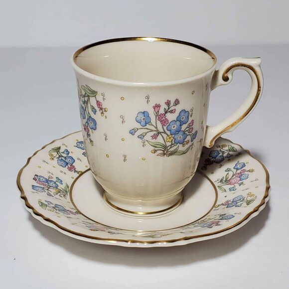 Syracuse China Demitasse Teacup and Saucer Forget Me Not - Picture 2 of 8